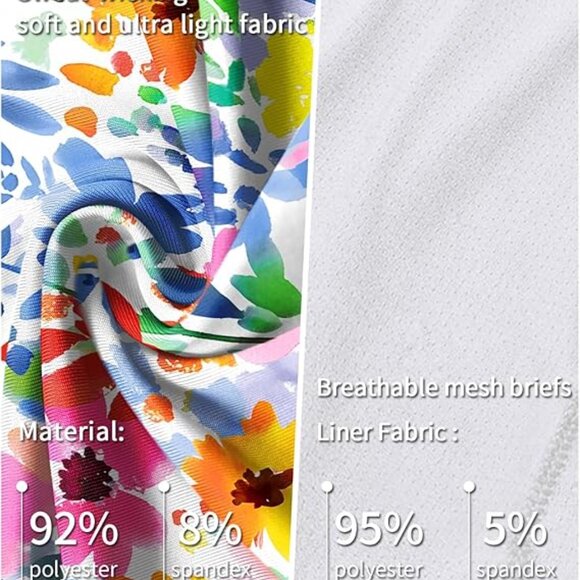 Colorful Layered Flowered Skort (Skirt with Shorts) w/ 2 Pockets - Picture 5 of 6